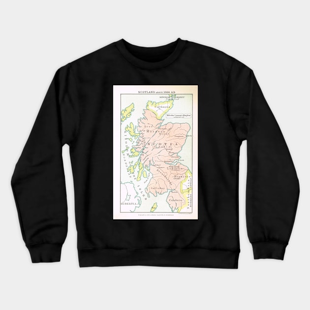 Map of Scotland in 1066 Crewneck Sweatshirt by artfromthepast